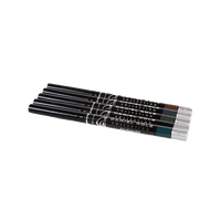 Multipack of nine colorful eye pencils arranged in a row, showcasing vibrant shades for makeup.