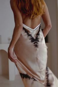 Altair Silk Halter Dress in Shibori - Snagva