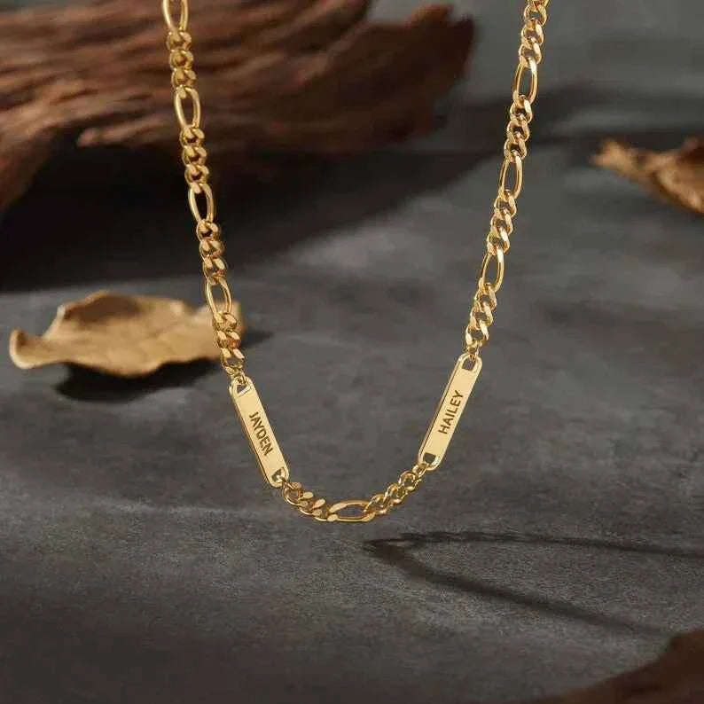 Dad Necklace With Kids Names, Engraved Dad Necklace