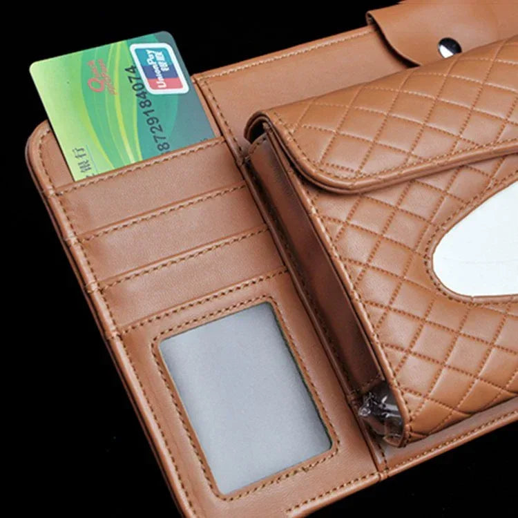 Leather Multifunction Car Visor Organizer - Snagva