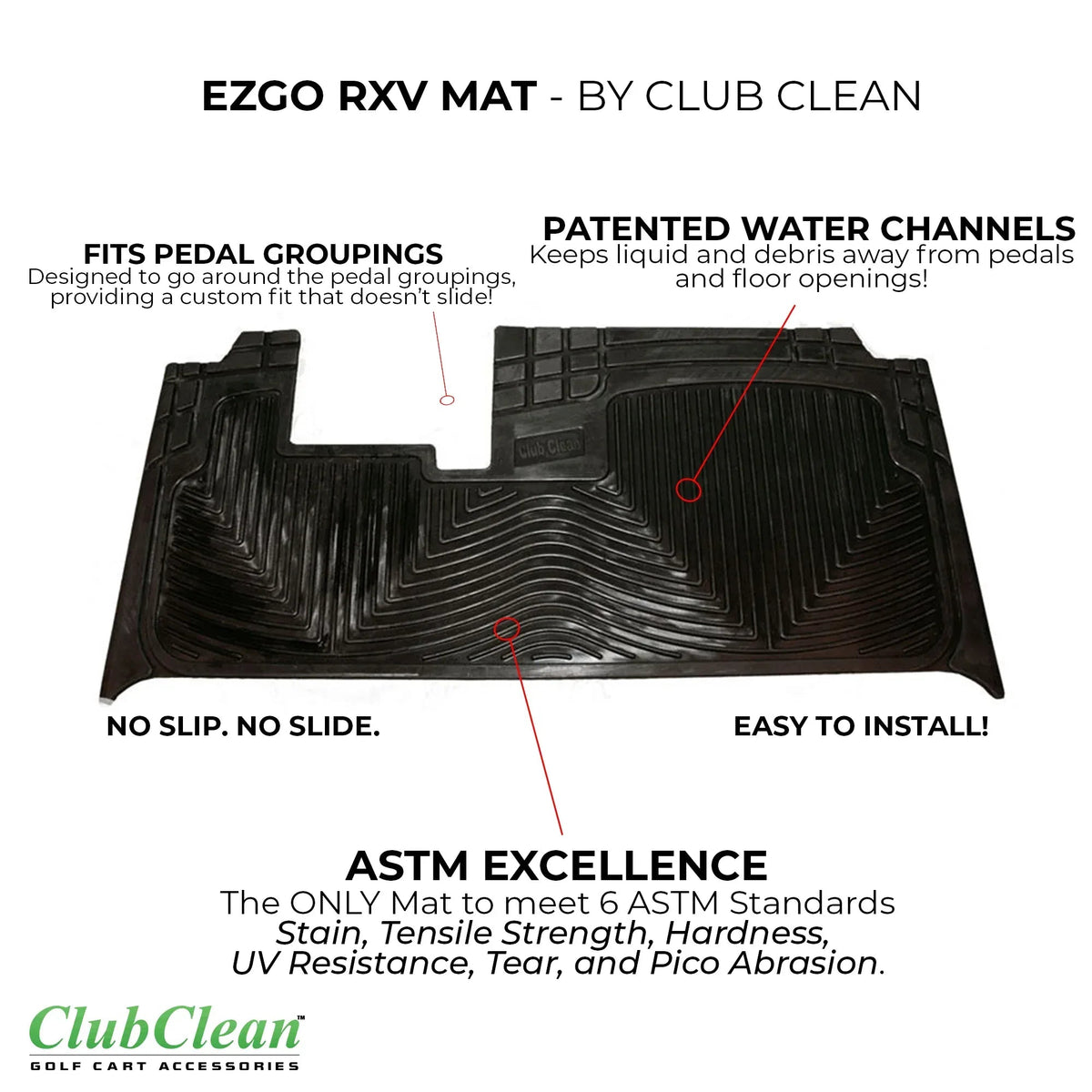 Club Clean Rubber Cart Floor Mat - Snagva