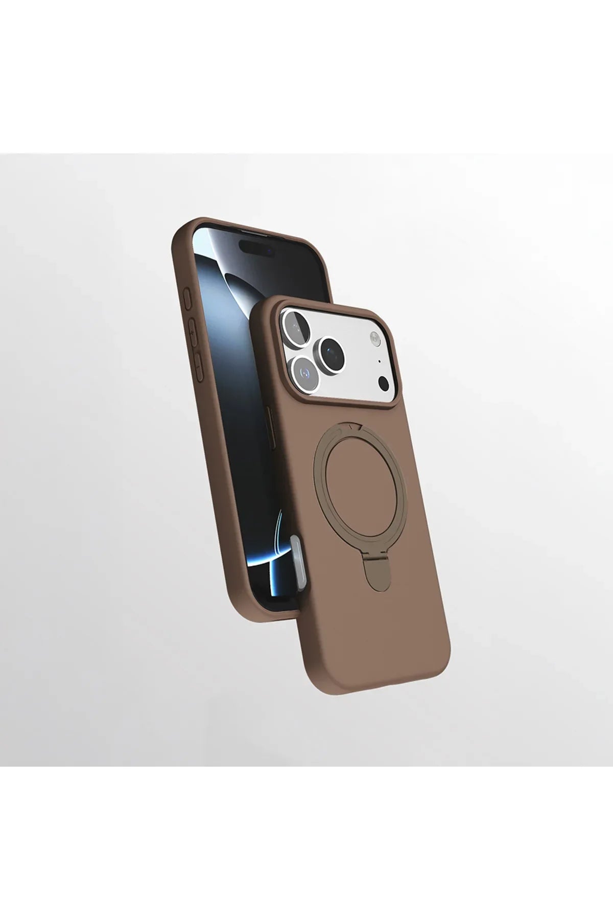 Close-up of vibrant Samara Cover case showing magnetic charging ring feature for iPhone 17 Pro.