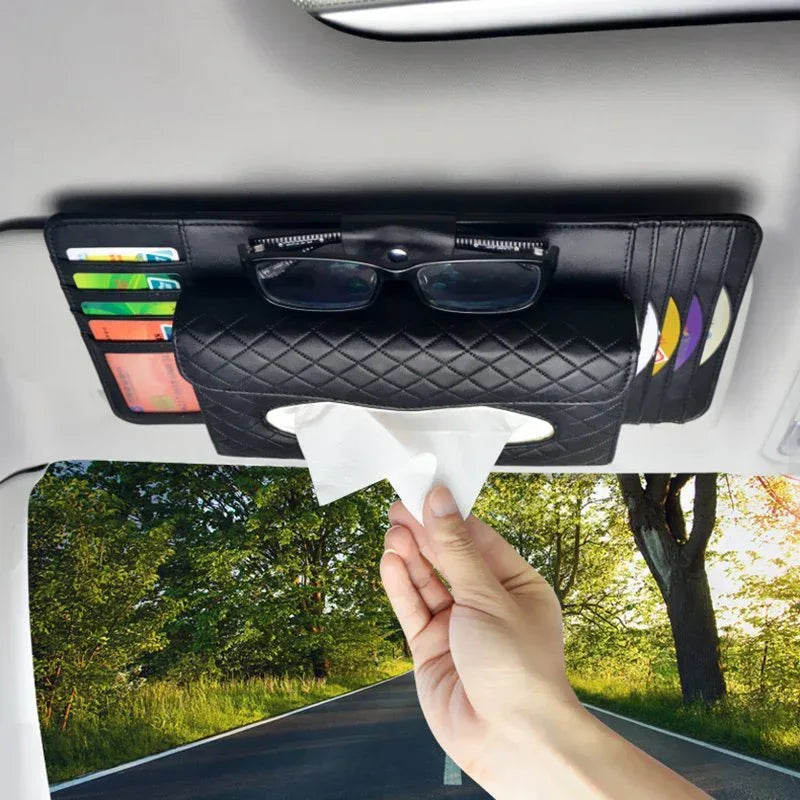 Leather Multifunction Car Visor Organizer - Snagva