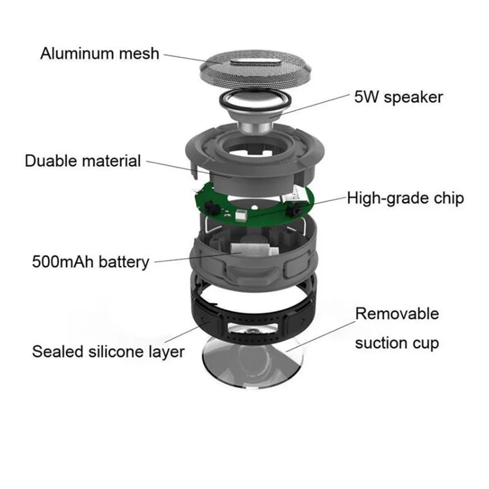 Aluminum alloy hook attached to the mini Bluetooth speaker for hanging on bags or bikes