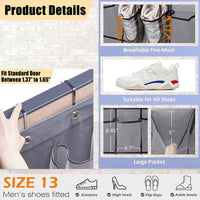 35 Pockets Over Door Hanging Shoe Storage Organizer Rack Holder Closet