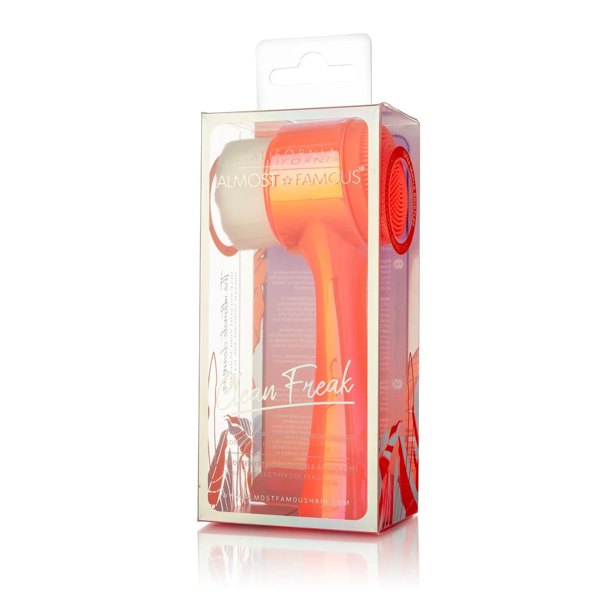 User holding the Clean Freak 2in1 Exfoliator Brush during skincare routine