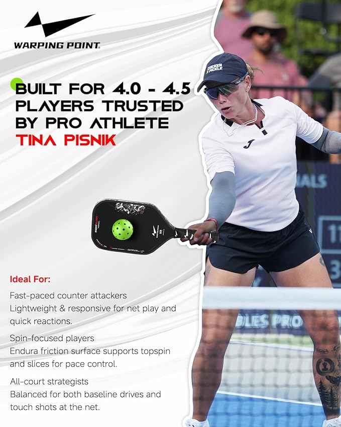 NightBlade Pickleball Paddle 16 mm High Performance Carbon Fiber Face