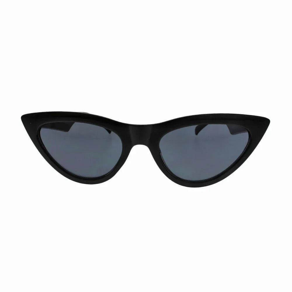 Side view of MQ Cardi Sunglasses in black showing the sleek frame and dark smoke lenses.