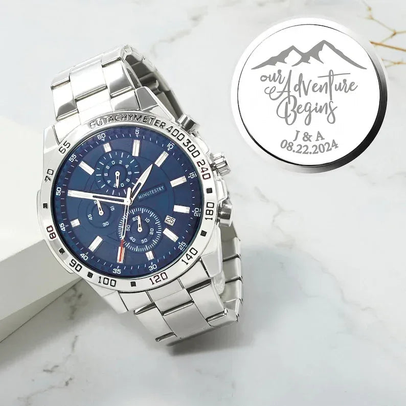 Personalized Mens Watch, Boyfriend Gift, Anniversary Gift - Snagva
