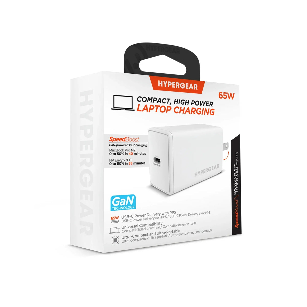 HyperGear SpeedBoost 65W USB-C PD PPS GaN Laptop Charger - Snagva