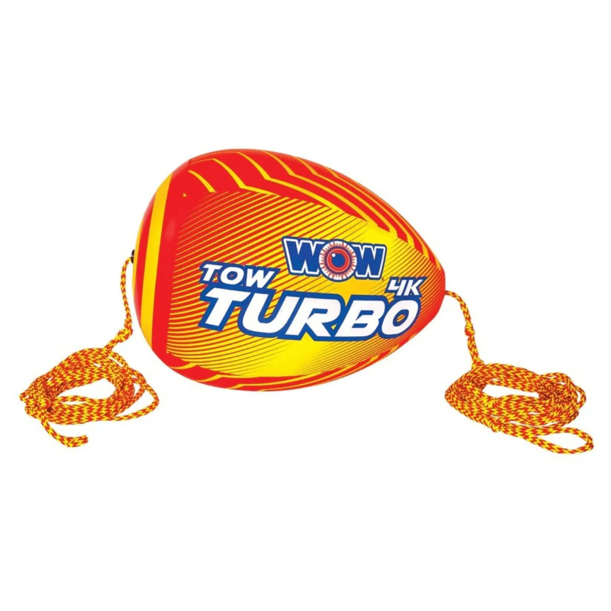 Image of WOW Watersports Tow Turbo tow bobber with aerodynamic bullet shape and bright yellow HI-VIS design.