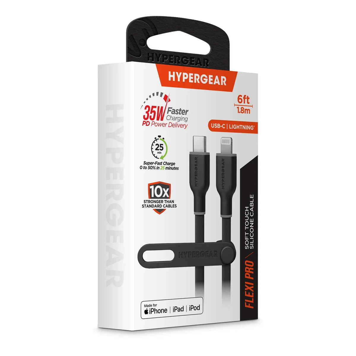 HyperGear Flexi PRO USB-C to Lightning Cable 6ft - Snagva