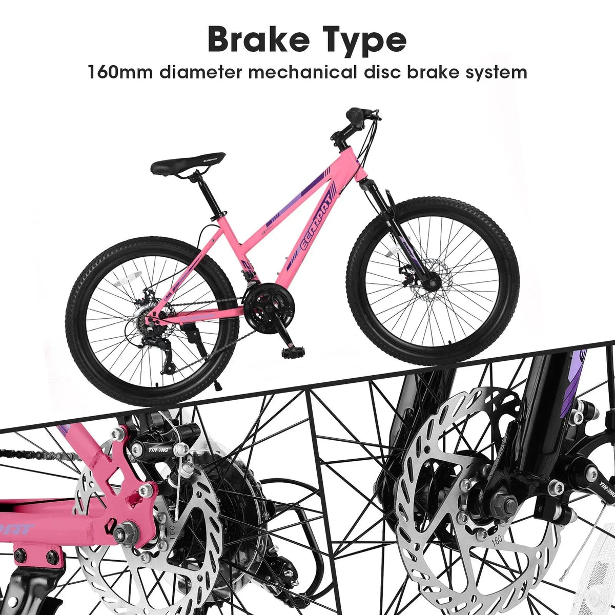 Carpat™ City-Cruizer – 26" Pink Trail Bike for Women & Teens - Snagva