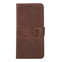 Detachable shell case compatible with Samsung Galaxy S20 FE, showing brown leather finish