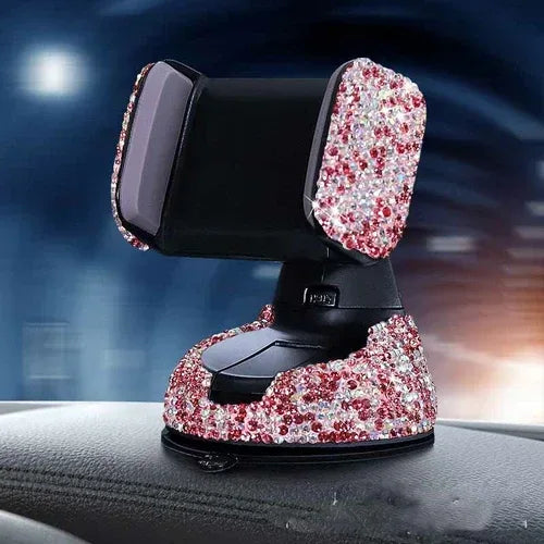 Multifunctional Air Outlet Diamond-encrusted Car Phone Holder - Snagva