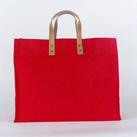 Box Tote Bag Canvas and Leather - Snagva