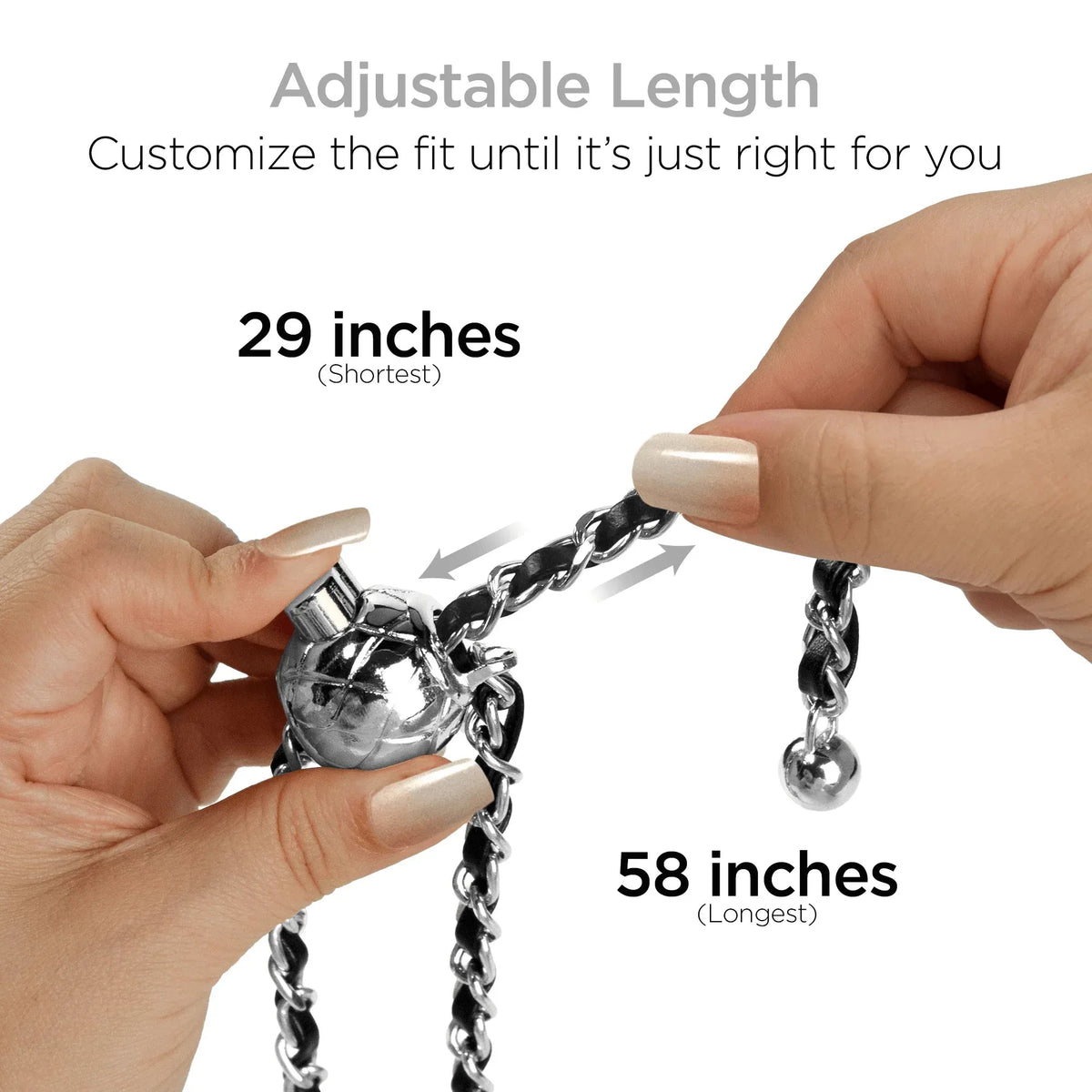 HyperGear TECHcessories Silver Chain with Black Vegan Leather - Snagva