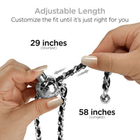 HyperGear TECHcessories Silver Chain with Black Vegan Leather - Snagva
