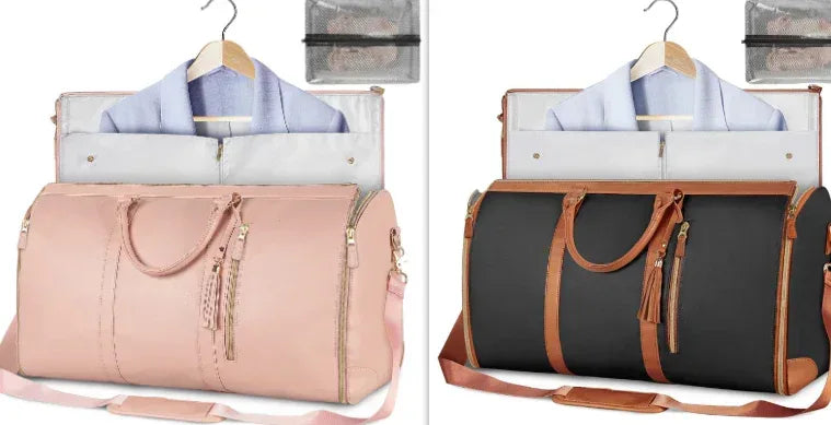 Large Capacity Travel Duffle Bag Women's Handbag Folding Suit Bag Waterproof Clothes Totes - Snagva