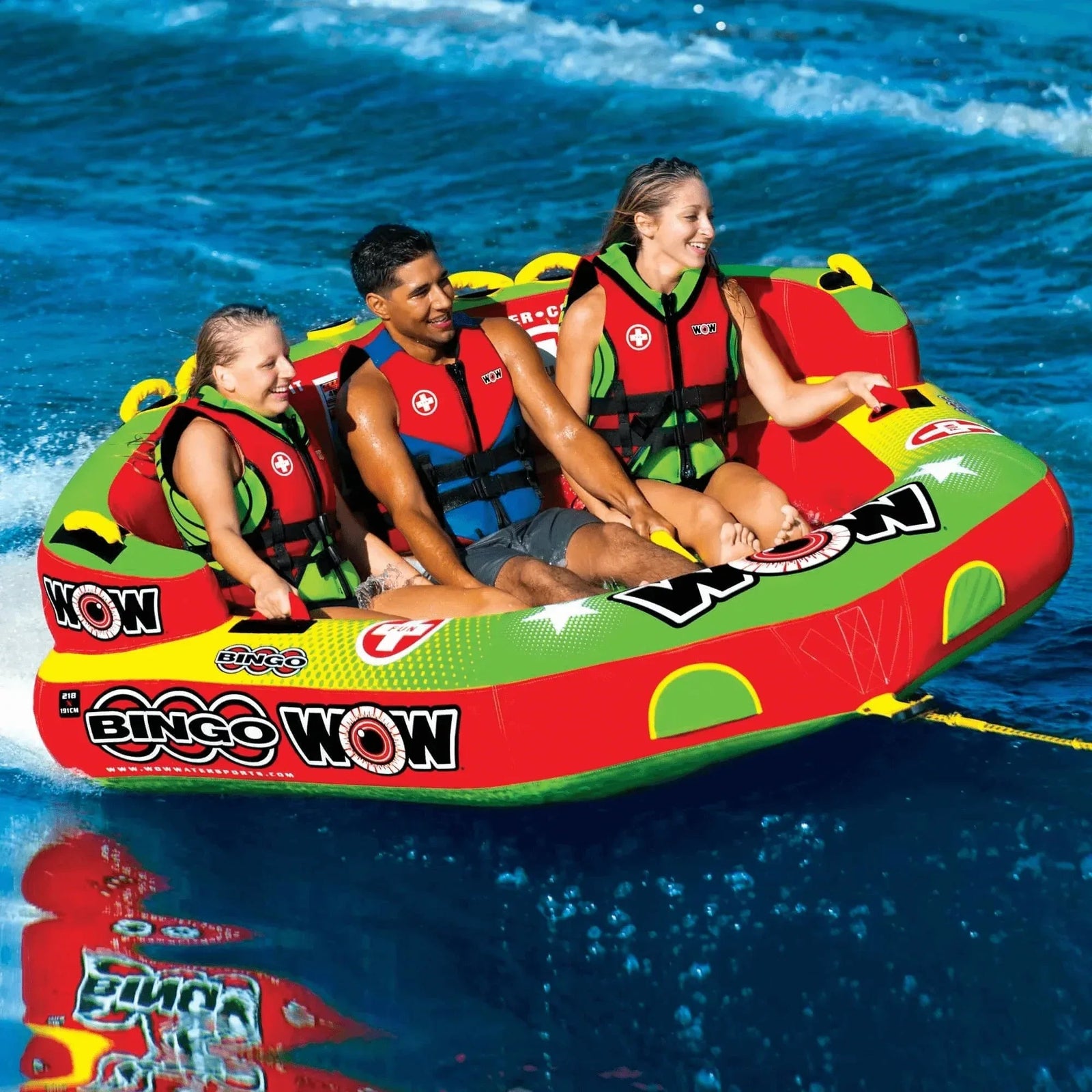 WOW Watersports Bingo 1-3 Person Cockpit Ski Tube w Foam Handles - Snagva