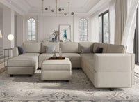 Oversized U Shaped Sectional Sofa With Hidden Storage