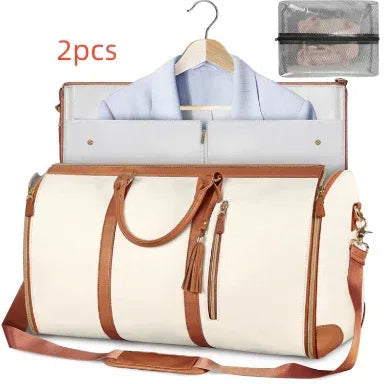 Large Capacity Travel Duffle Bag Women's Handbag Folding Suit Bag Waterproof Clothes Totes - Snagva