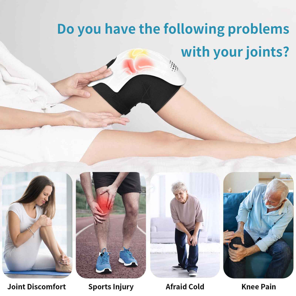 Intelligent Electric Knee Massager with Heating and Infrared Therapy - Rechargeable