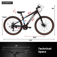 Carpat™ MTB Velocity 27 – 27.5" Aluminum Mountain Bike (21-Speed, - Snagva