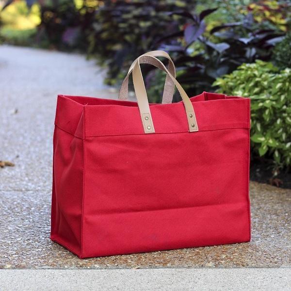 Box Tote Bag Canvas and Leather - Snagva
