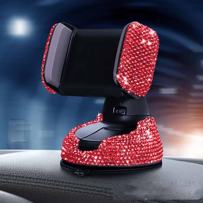 Multifunctional Air Outlet Diamond-encrusted Car Phone Holder - Snagva