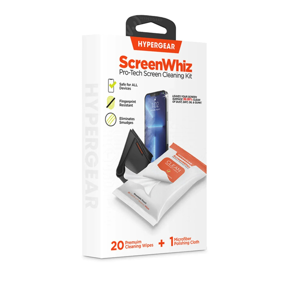 HyperGear ScreenWhiz Screen Cleaning Wipes and Cloth Kit - Snagva
