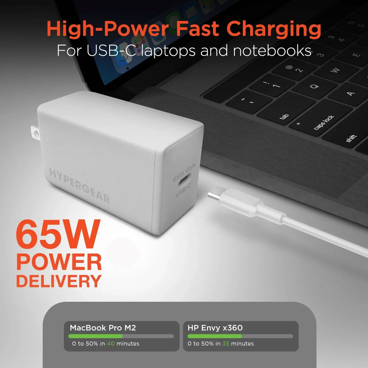 HyperGear SpeedBoost 65W USB-C PD PPS GaN Laptop Charger - Snagva