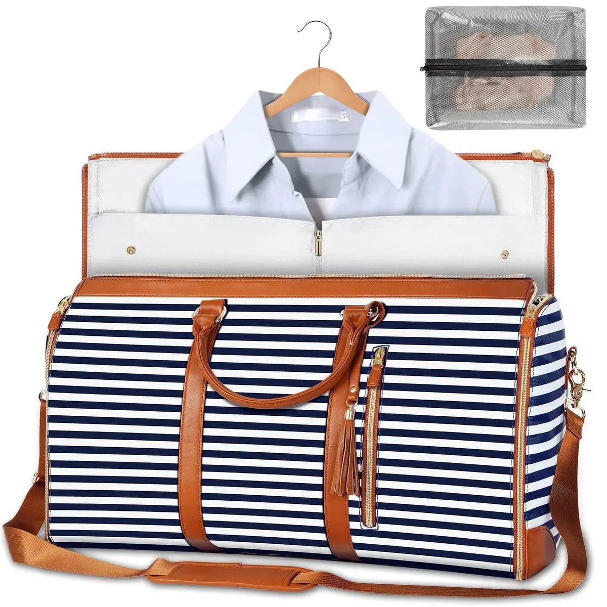 Large Capacity Travel Duffle Bag Women's Handbag Folding Suit Bag Waterproof Clothes Totes - Snagva