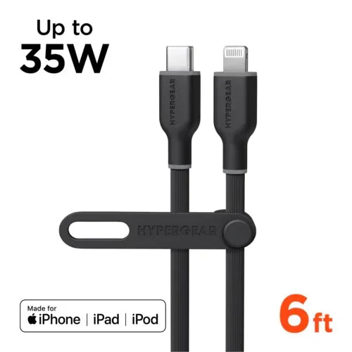 HyperGear Flexi PRO USB-C to Lightning Cable 6ft - Snagva