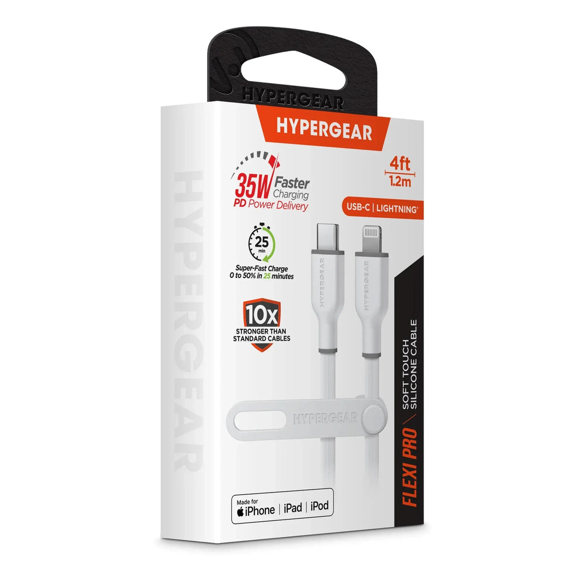 HyperGear Flexi PRO USB-C to Lightning Cable 4ft - Snagva