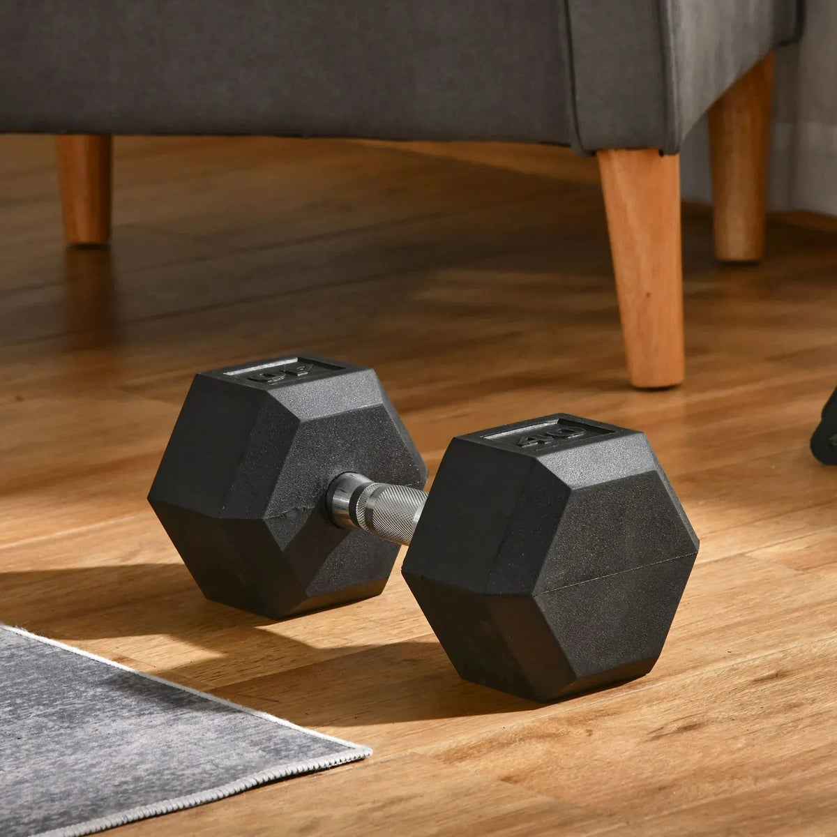 Soozier 40lbs Rubber Dumbbells Weight Dumbbell Hand Weight Barbell for - Snagva