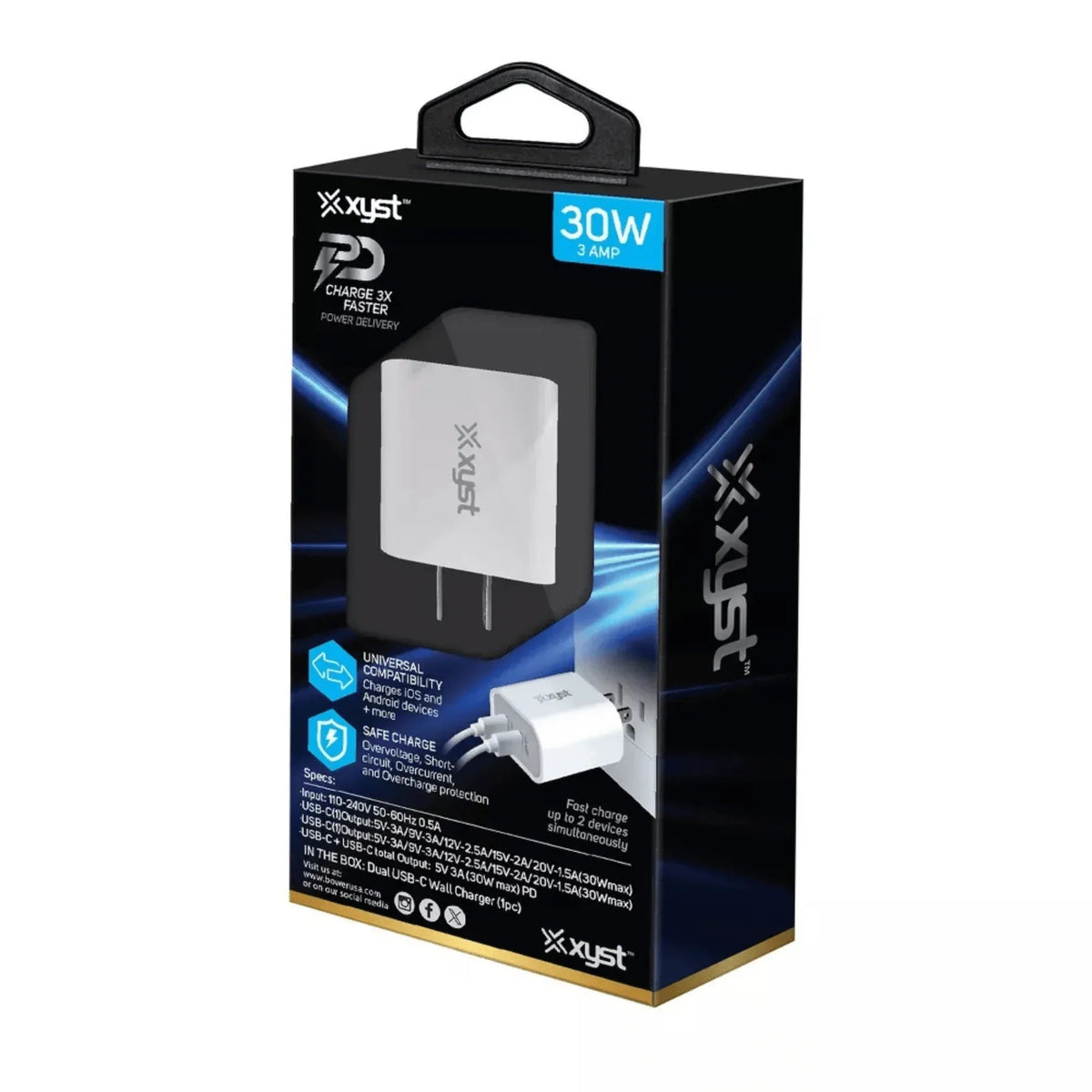 Xyst 30-Watt Dual USB-C Wall Charger - Snagva