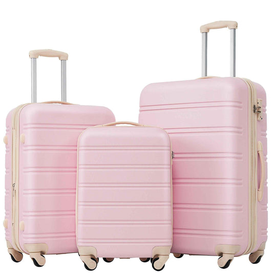 3 Piece Luggage Set Hardside Spinner Suitcase with TSA Lock 20' 24'