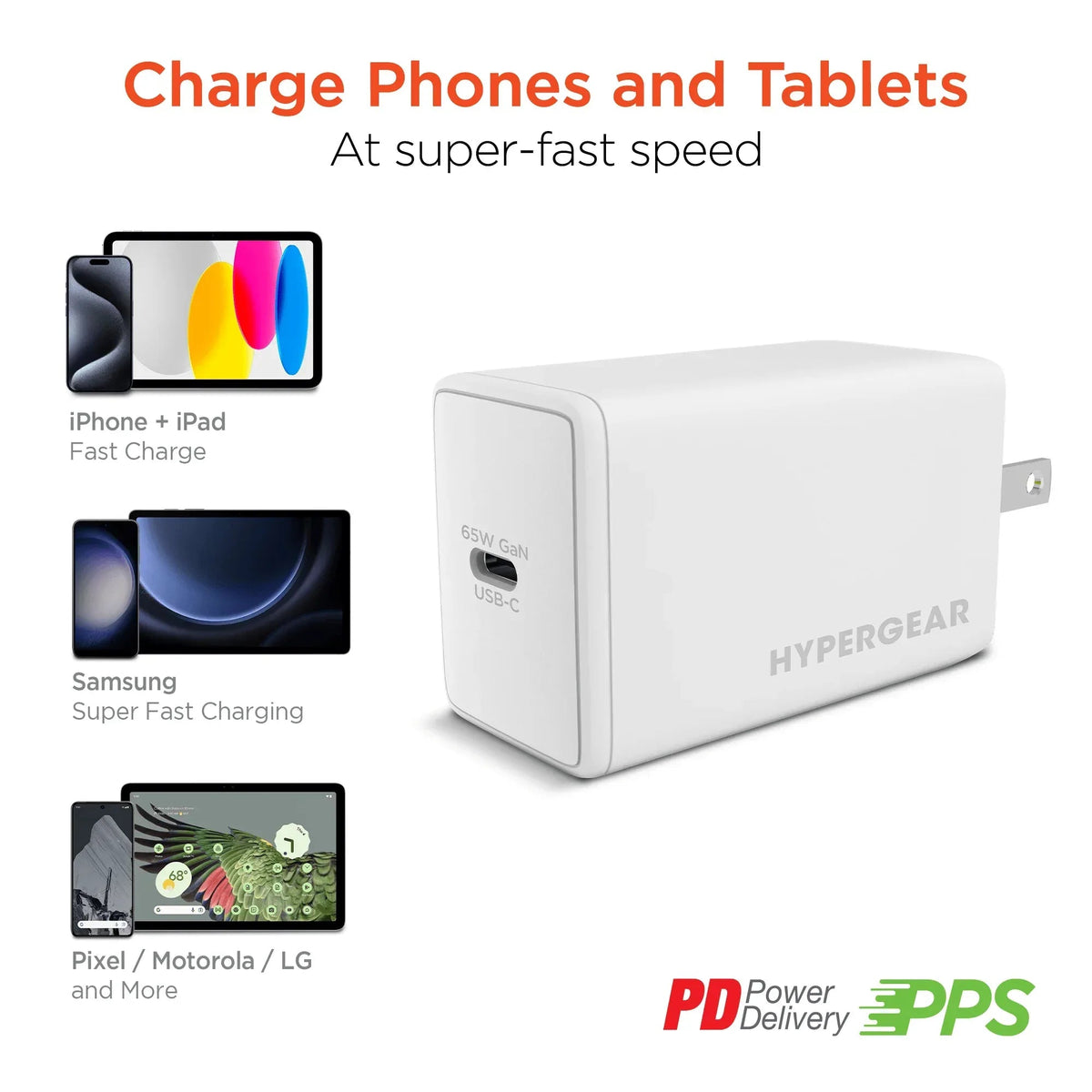 HyperGear SpeedBoost 65W USB-C PD PPS GaN Laptop Charger - Snagva