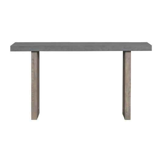 Uniquely Designed Oak Veneer Console Table with Distinctive Side