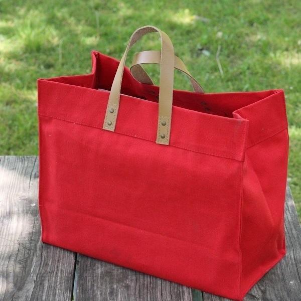 Box Tote Bag Canvas and Leather - Snagva
