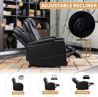 Power Recliner Chair With USB Ports And Cup Holders Black