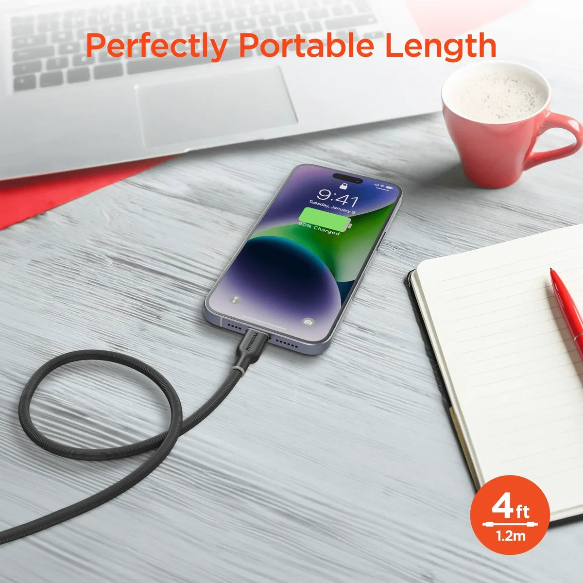 HyperGear Flexi PRO USB-C to Lightning Cable 4ft - Snagva