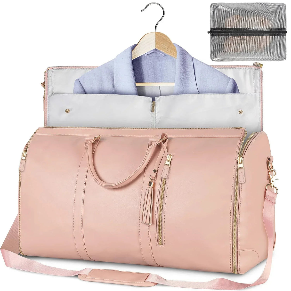 Large Capacity Travel Duffle Bag Women's Handbag Folding Suit Bag Waterproof Clothes Totes - Snagva