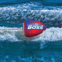 WOW Watersports Tow Boss with heavy-duty inflatable tube keeping tow rope afloat on lake.