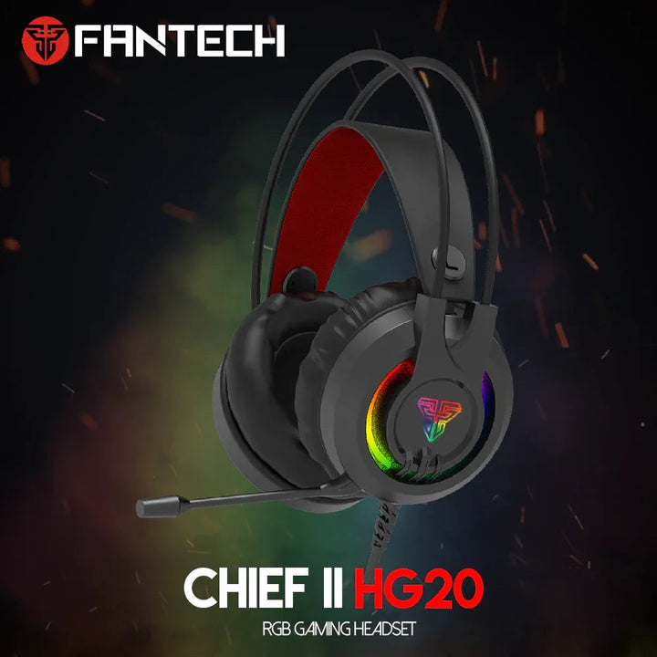 FANTECH HG20 Gaming RGB Headset top view showing ear cups and headband design