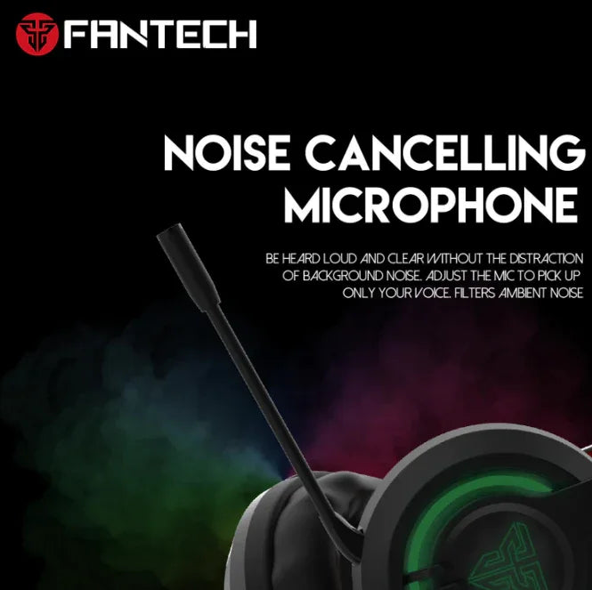 Gaming headset resting on surface showing headband padding and flexible microphone