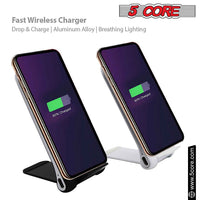 5 Core Wireless Charger 10W Max Fast Wireless Charging Pad Glass Top