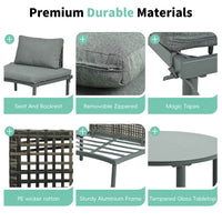 6-Piece Patio Sofa Furniture Set, Half Moon Outdoor Sectional Sofa
