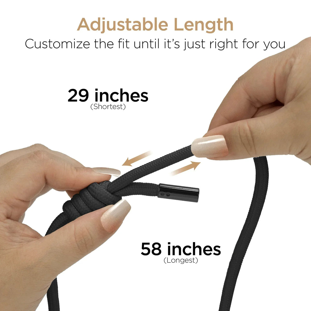 HyperGear TECHcessories Black Braided Rope Universal Crossbody Phone - Snagva
